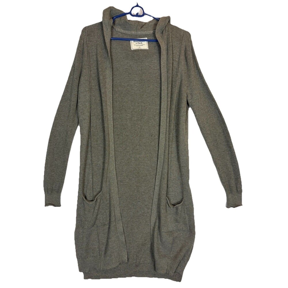 Abercrombie & Fitch Hooded L/S Wrap Cardigan Teacher Librarian Gray Women’s S